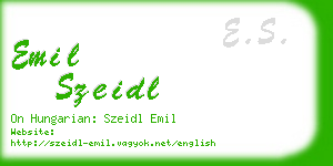 emil szeidl business card